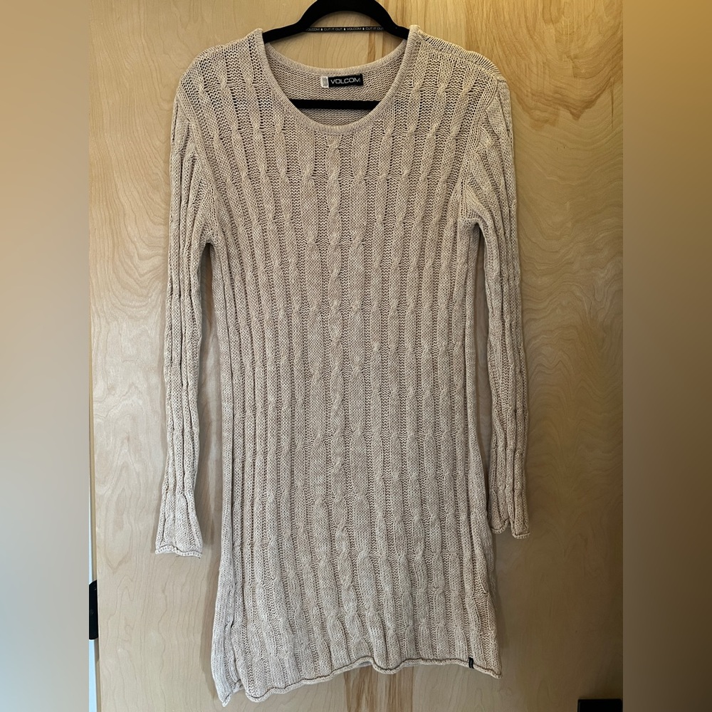 Volcom, Small, Beige sweater dress